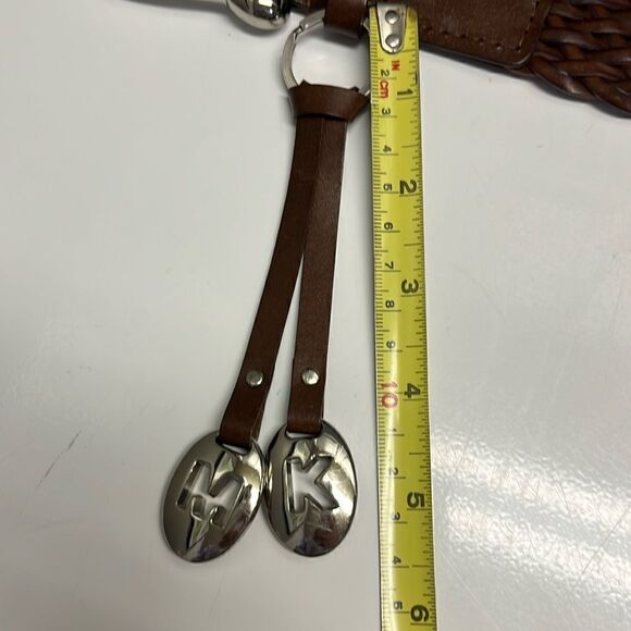 Michael Michael Kors Brown Basketweave Belt with Silver Hardware and Charms- Med main image 9